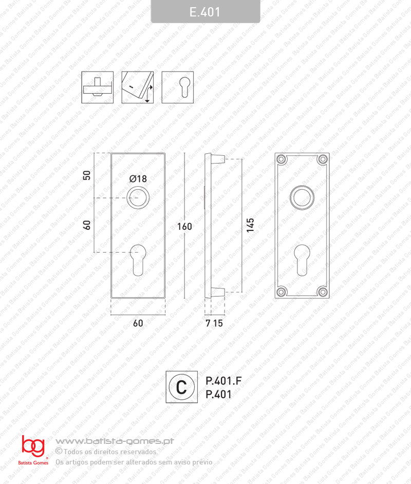 Espelho para fechadura port�es basculantes
